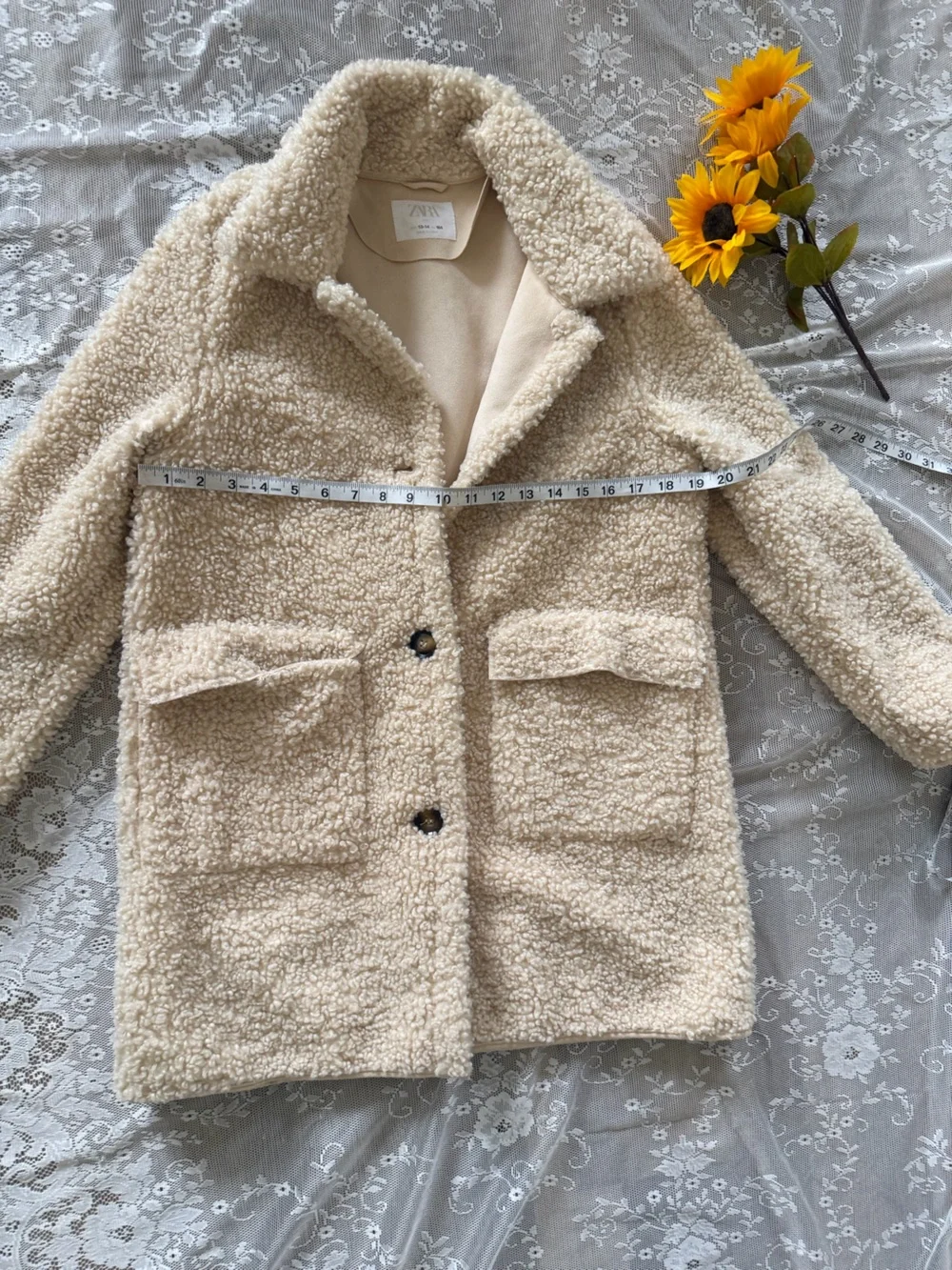 Zara Cream Teddy Sherpa Jacket